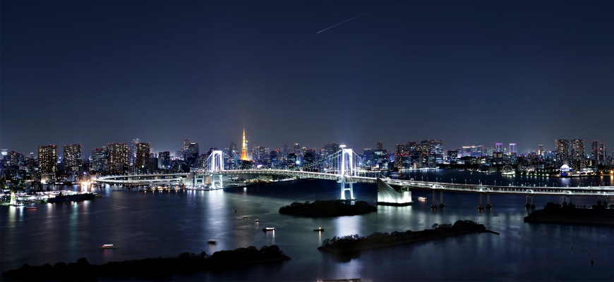 東京台場日航大酒店頂級飯店住宿彩虹橋夜景