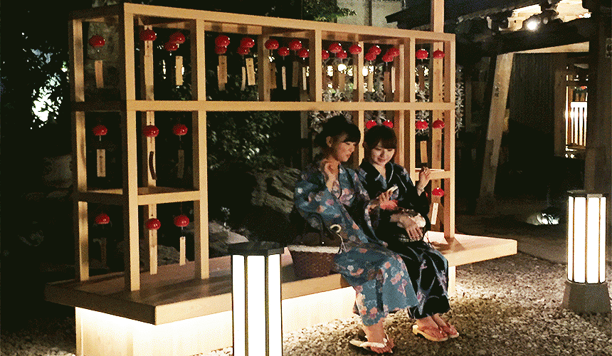 夏天的風物詩川越冰川神社緣結風鈴祭