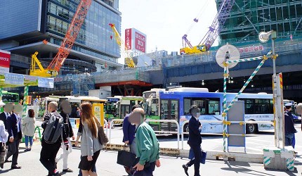 澀谷東口巴士站周邊在進行車站搬遷的工程
