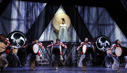 日本東京新宿和太鼓「萬華響」公演打鼓畫面一景