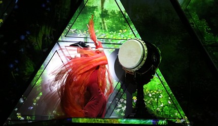 日本東京新宿和太鼓「萬華響」公演打鼓絢爛畫面