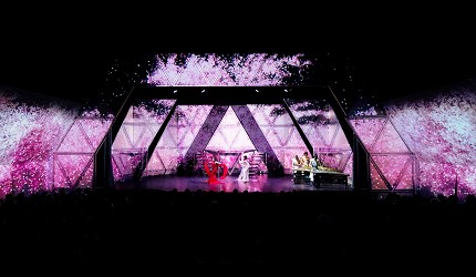 日本東京新宿和太鼓「萬華響」公演櫻花風景畫面